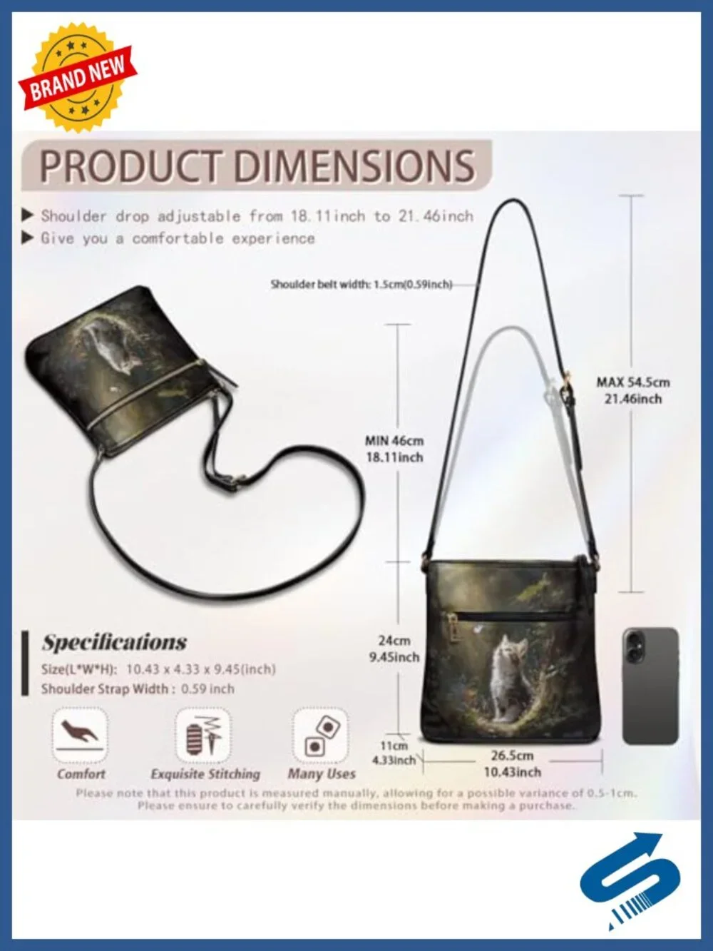 Women's Leather Shoulder Bag Crossbody Messenger Hobo Purse Multi-Pocket Travel